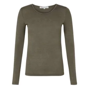 Long Sleeve Cotton Body Top - Charcoal