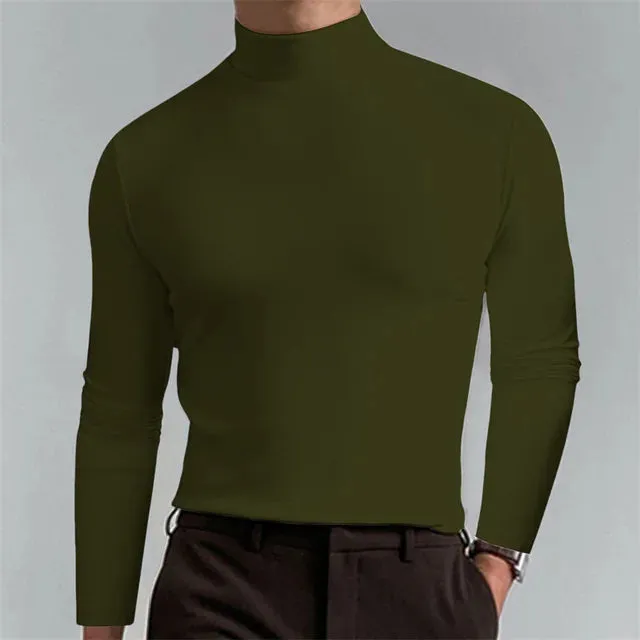 Men's Casual Slim Fit Fleece Turtleneck Sweater | Ideal for Autumn/Winter