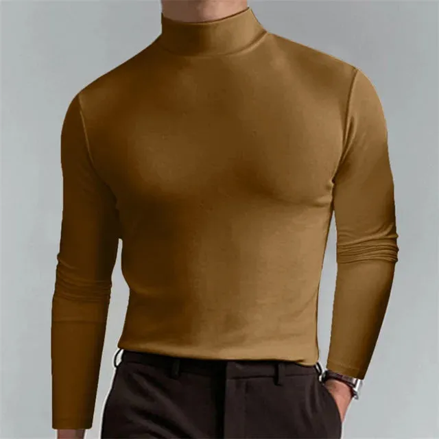 Men's Casual Slim Fit Fleece Turtleneck Sweater | Ideal for Autumn/Winter