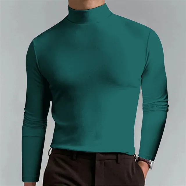 Men's Casual Slim Fit Fleece Turtleneck Sweater | Ideal for Autumn/Winter