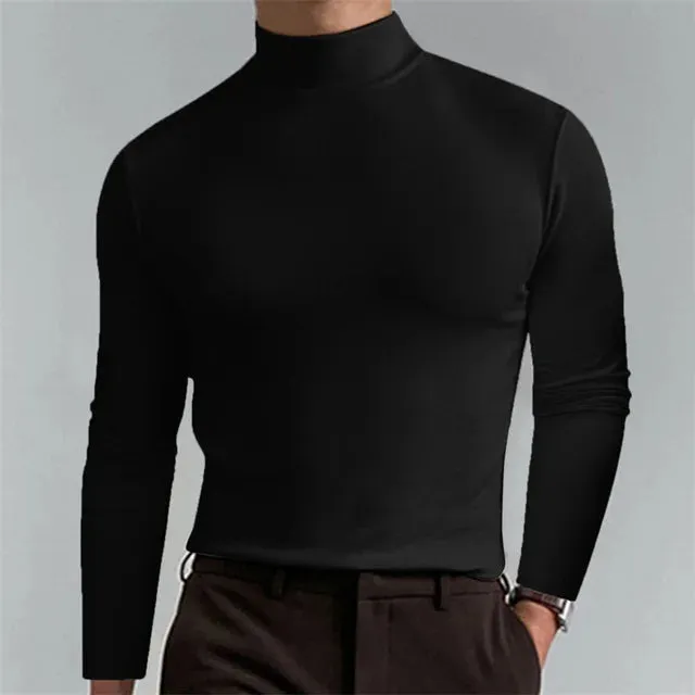 Men's Casual Slim Fit Fleece Turtleneck Sweater | Ideal for Autumn/Winter