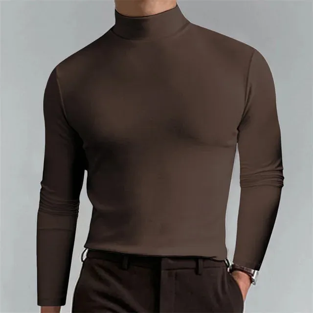 Men's Casual Slim Fit Fleece Turtleneck Sweater | Ideal for Autumn/Winter