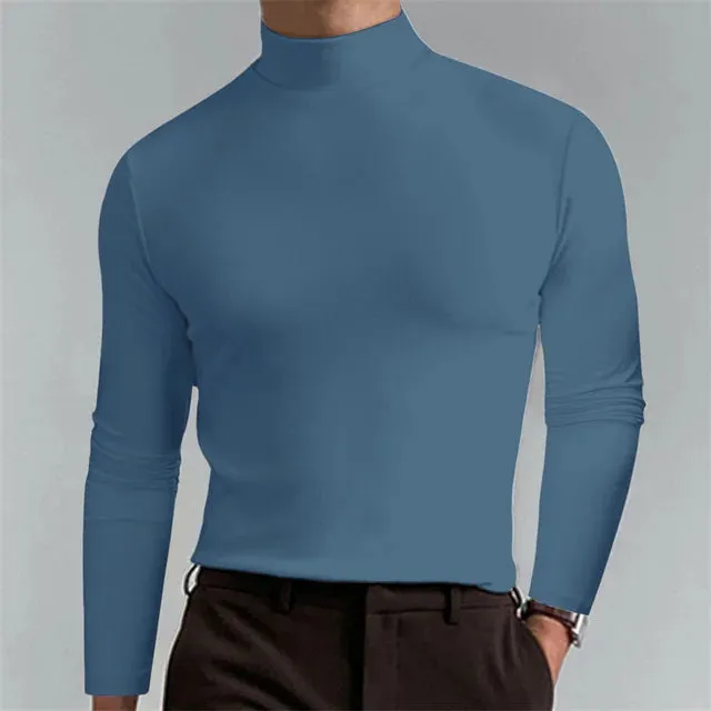 Men's Casual Slim Fit Fleece Turtleneck Sweater | Ideal for Autumn/Winter