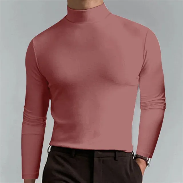 Men's Casual Slim Fit Fleece Turtleneck Sweater | Ideal for Autumn/Winter