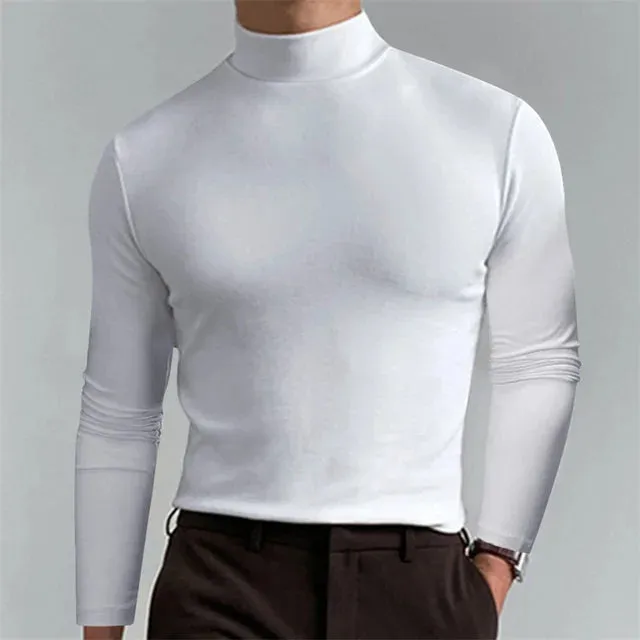 Men's Casual Slim Fit Fleece Turtleneck Sweater | Ideal for Autumn/Winter