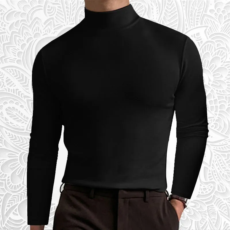 Men's Casual Slim Fit Fleece Turtleneck Sweater | Ideal for Autumn/Winter