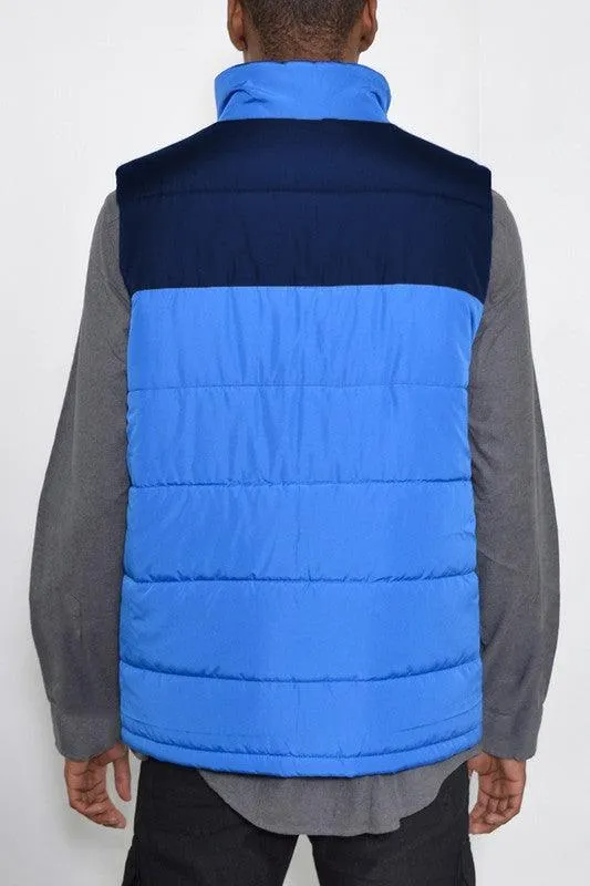 Mens Solid and Two Tone Padded Winter Vests