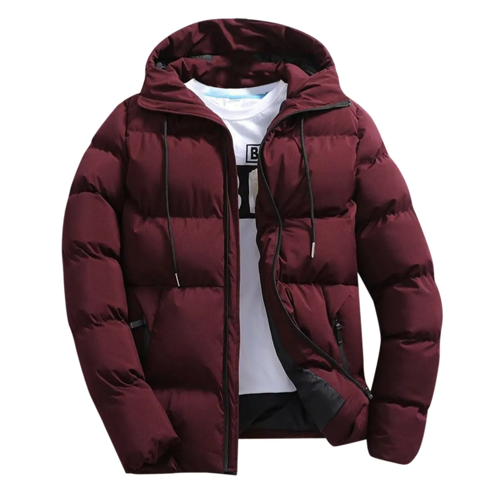 Men's Warm Puffer Jacket with Zipper | Ideal for Autumn/Winter