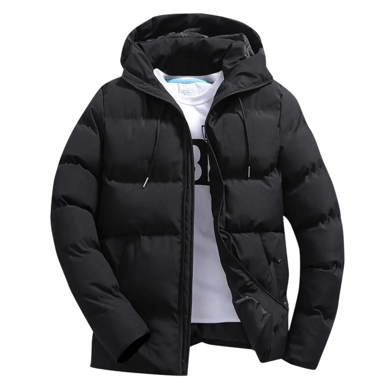 Men's Warm Puffer Jacket with Zipper | Ideal for Autumn/Winter