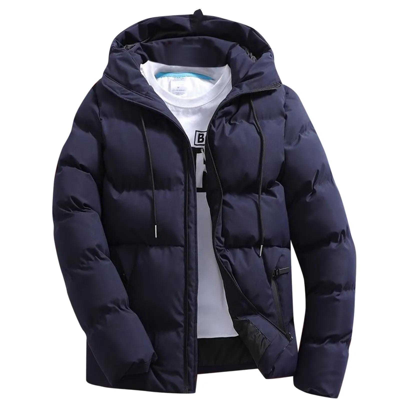 Men's Warm Puffer Jacket with Zipper | Ideal for Autumn/Winter