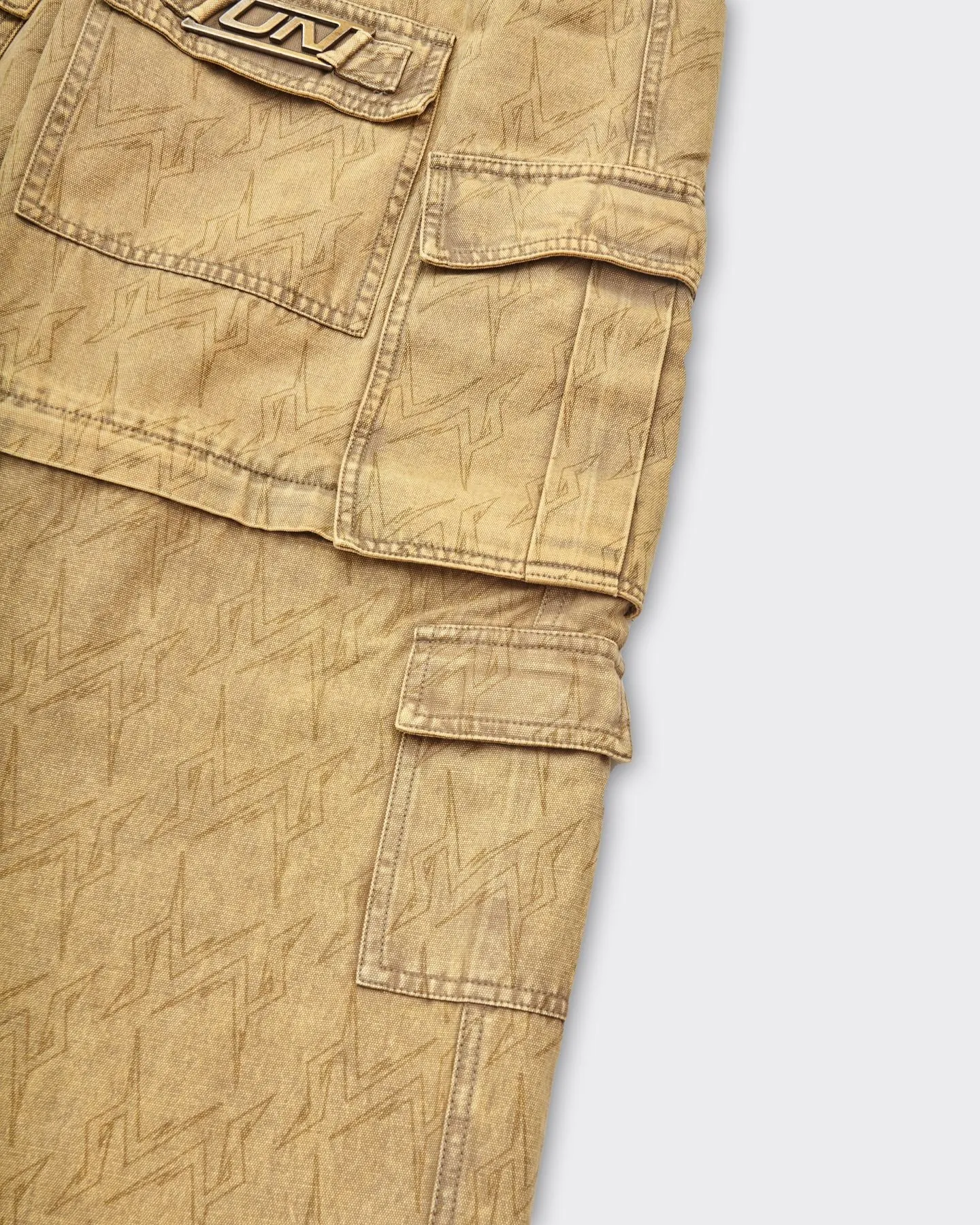 Pantalone Baggy Fit Monogram Cargo Beige