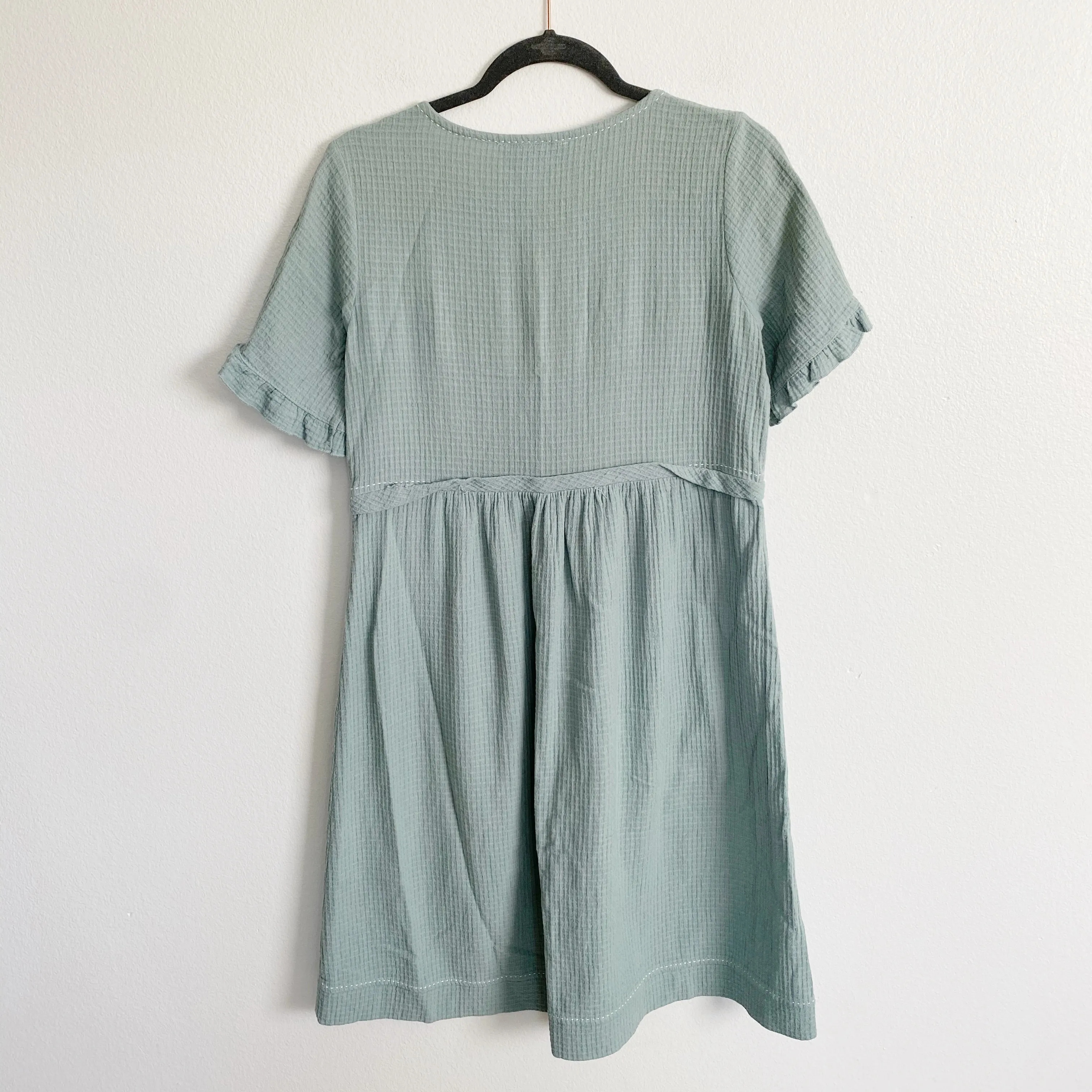 Piper & Scoot Button Teal Babydoll Dress Small