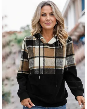 Plaid Patchwork Hoodie