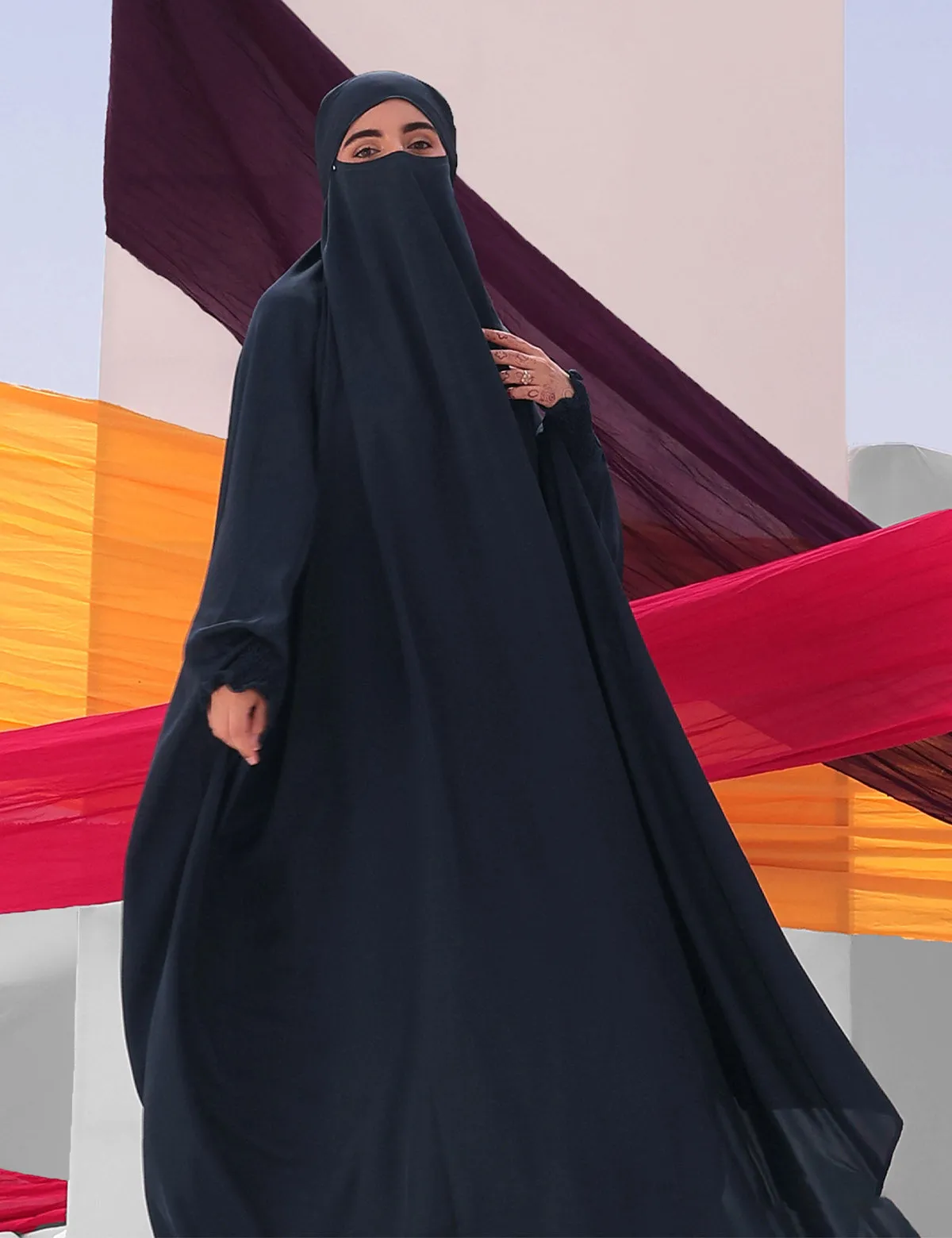 Plain Jilbab - Charcoal