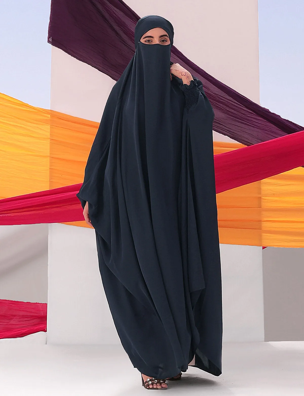 Plain Jilbab - Charcoal