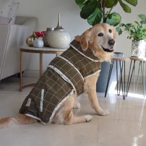 PoochMate Cambridge Quilted Dog Jacket : Olive