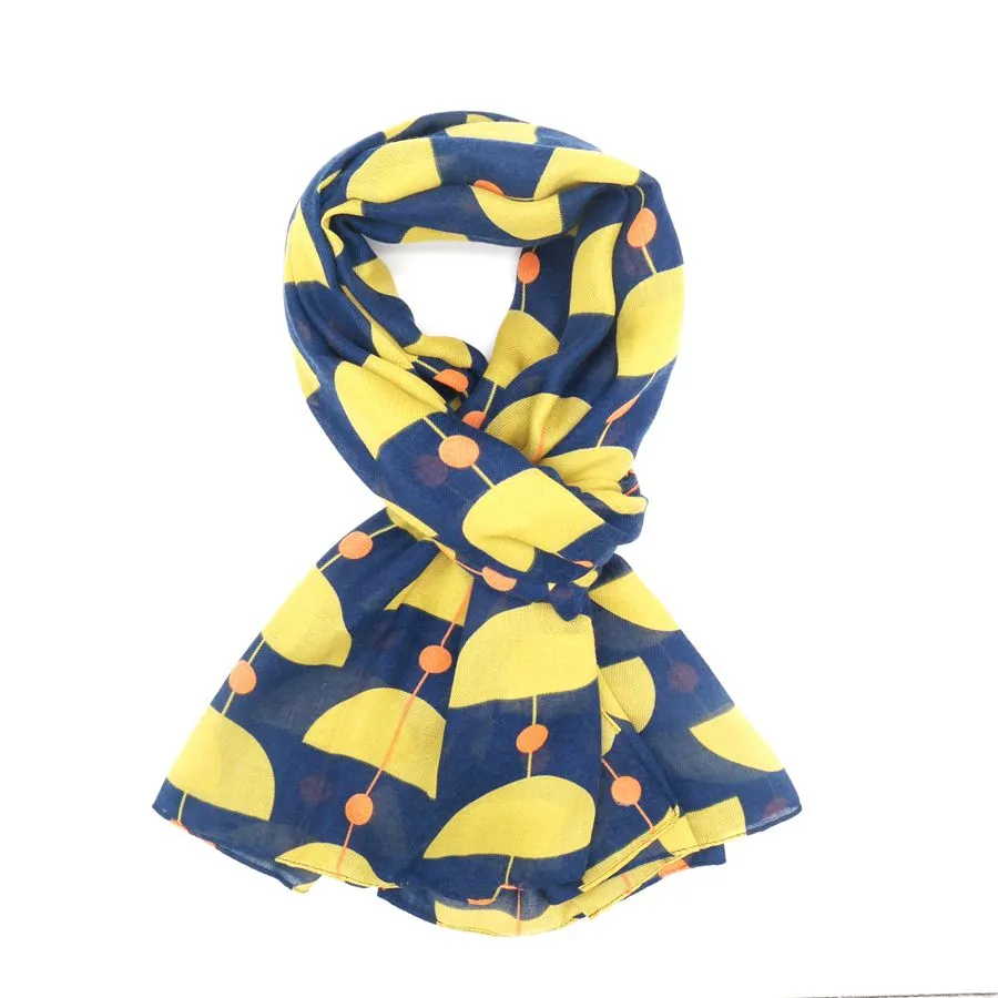 Retro Shapes Scarf Navy