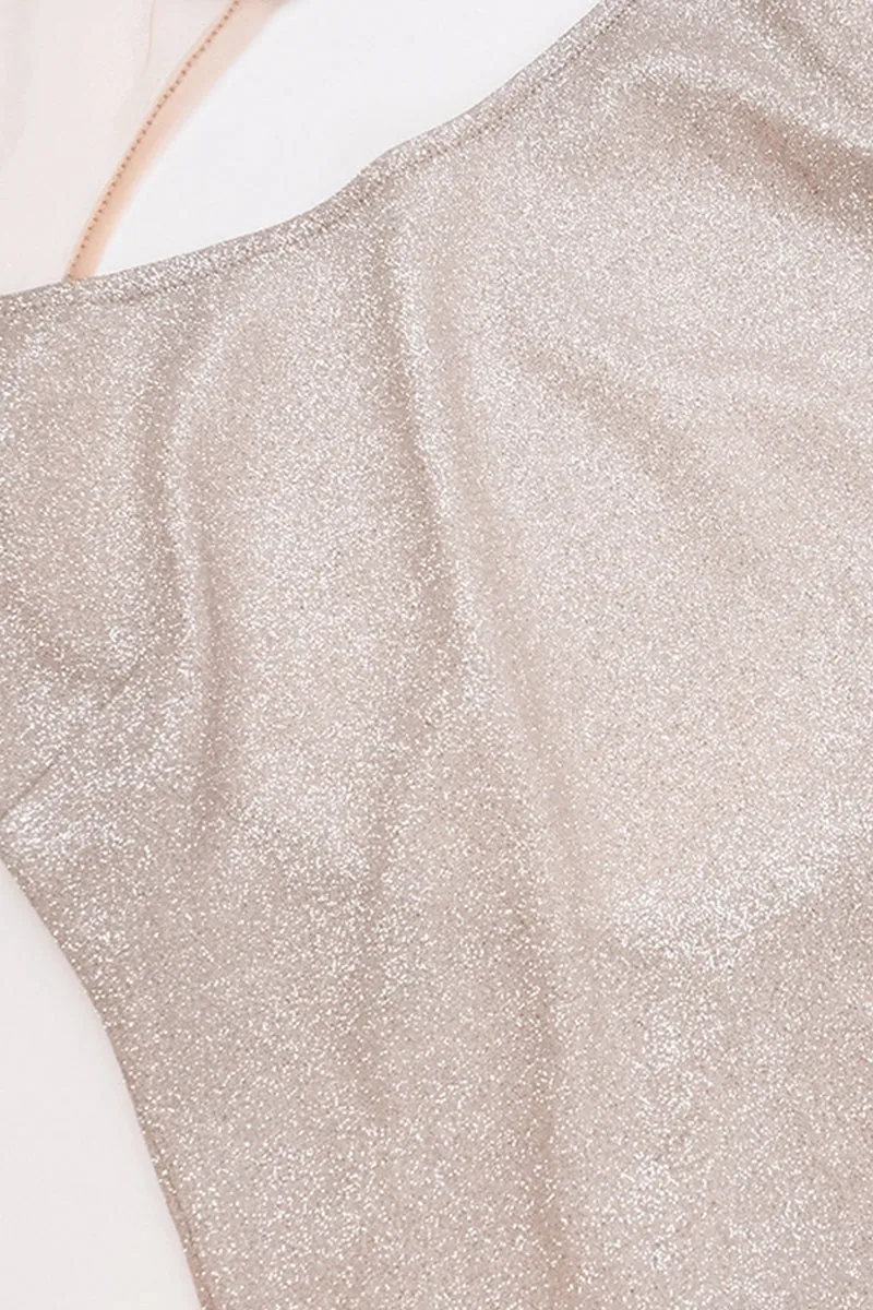 Shiny Sequin Backless Cami Bodycon Maxi Dress