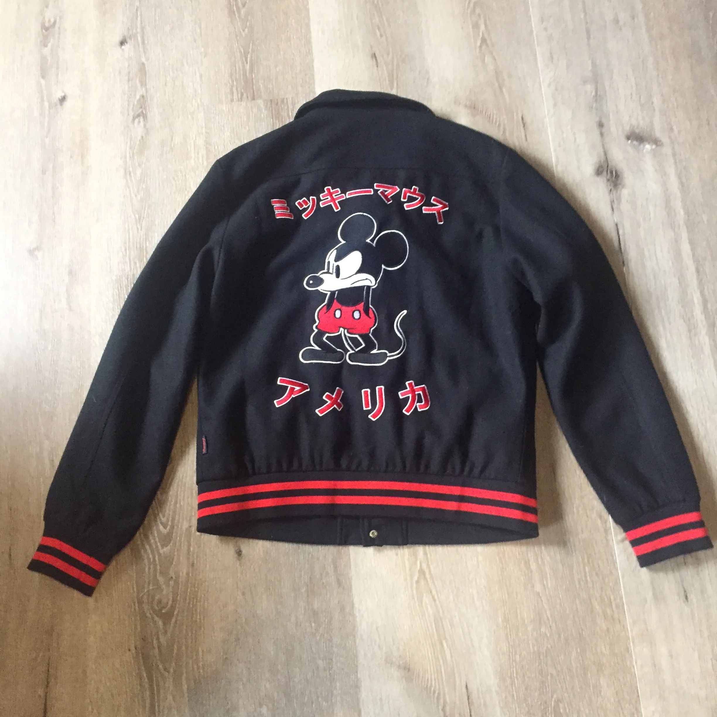 STOLEN Disney x Forever 21 Black and Red Varsity Jacket