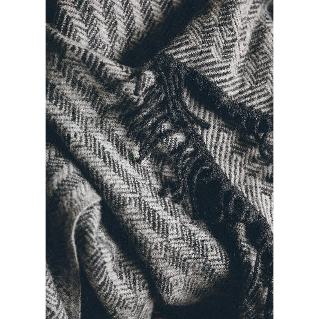 Thatch Charcoal Lambswool Blanket