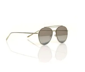 Triple Bridge Mirror Charcoal Pilot Sunglasses