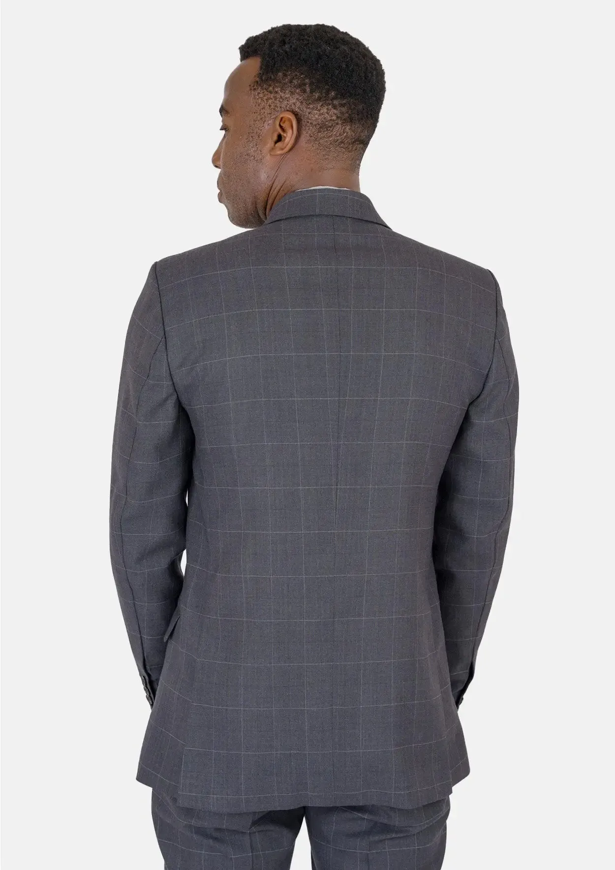 Waverly Dark Grey Windowpane Suit