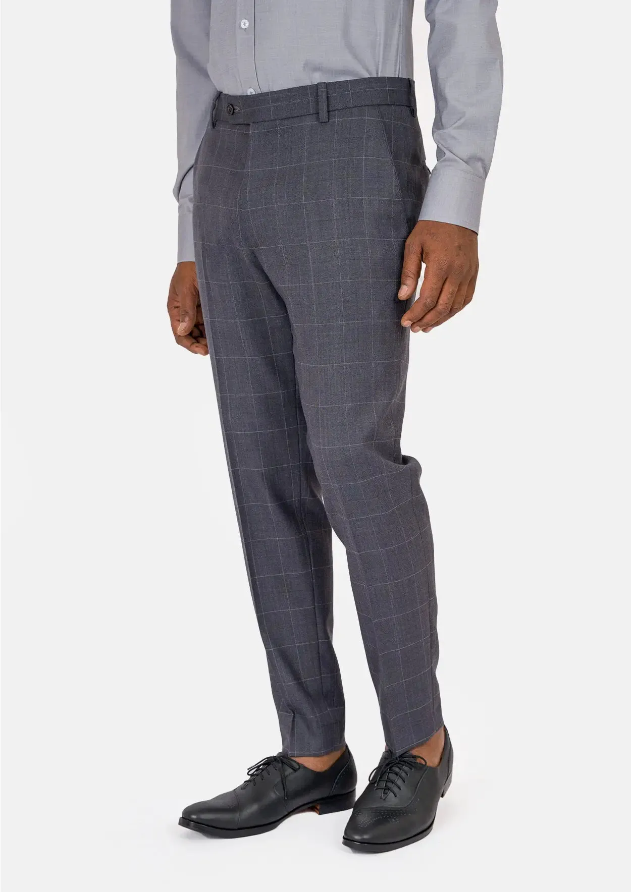 Waverly Dark Grey Windowpane Suit