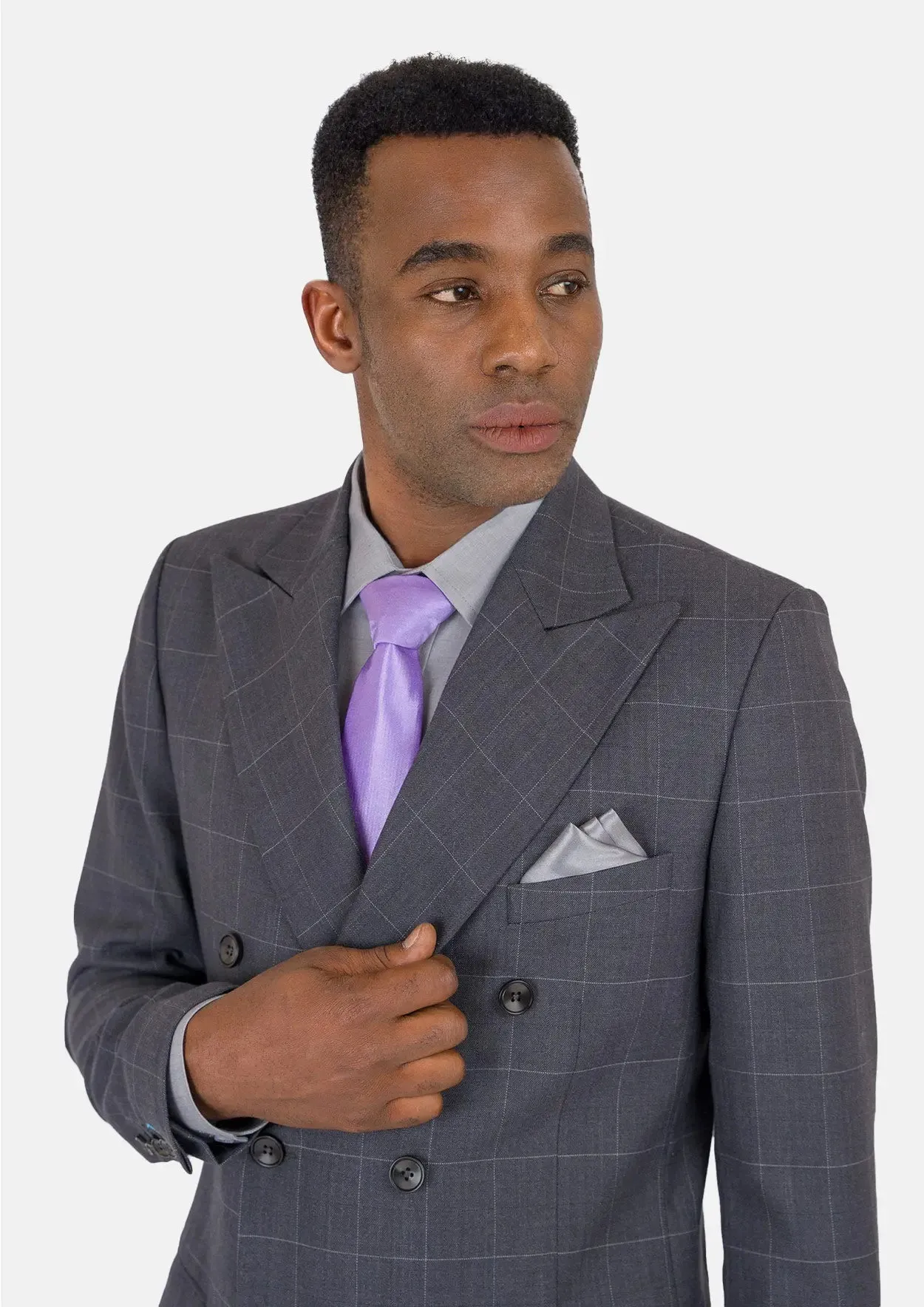 Waverly Dark Grey Windowpane Suit