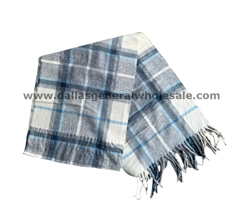 Wholesale Men Gray Cashmere Feel Scarves