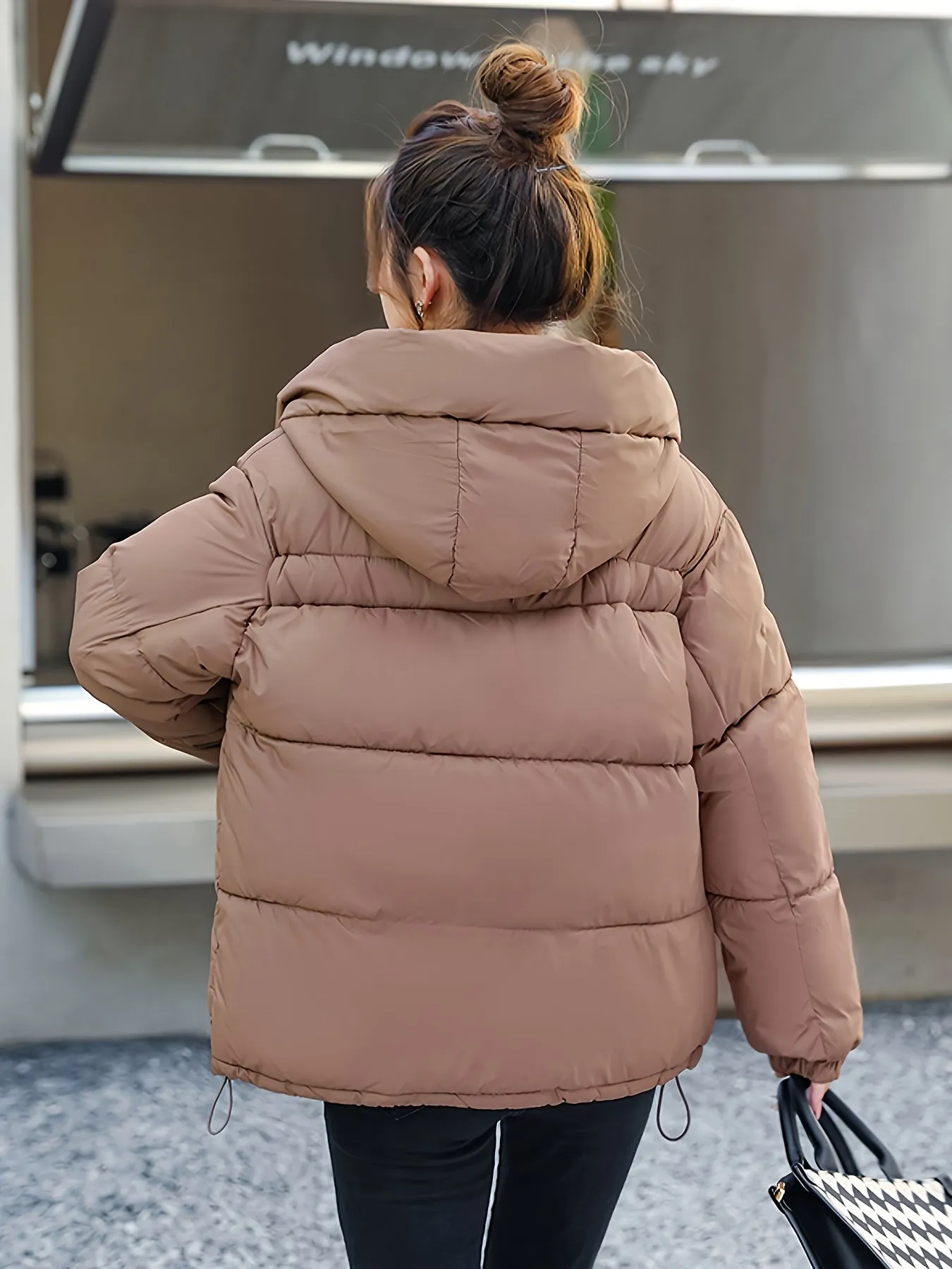 Women's Casual Puffy Winter Coat with Padding and Zipper | Perfect for Everyday Wear